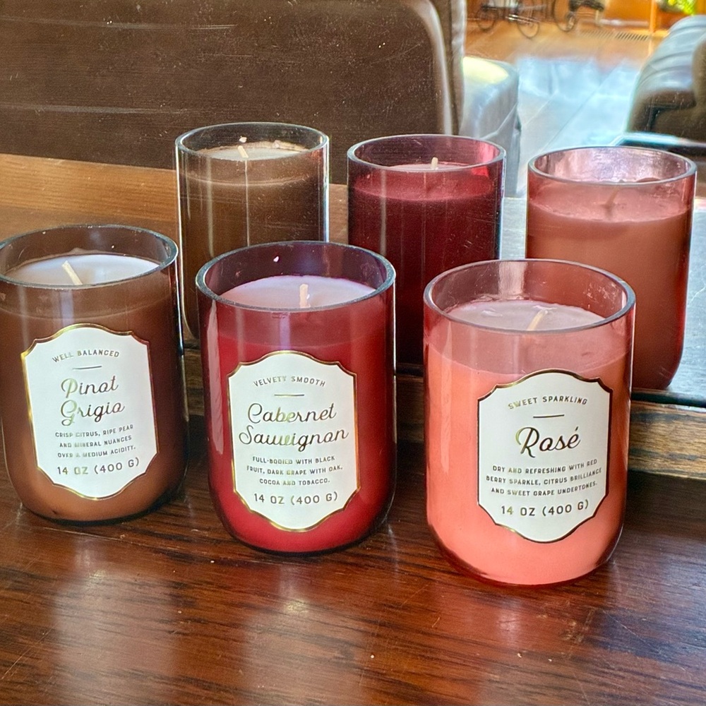 Elegant Wine Scented Candle Set of 3